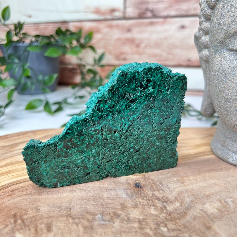 Large Genuine Polished Malachite Slab | Raw Cut and Polished Malachite | Balance